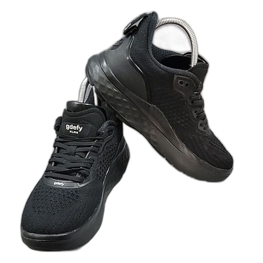 GDefy Gravity Defyer XLR8 Solid Black Mesh Sneakers women's SZ 7.5